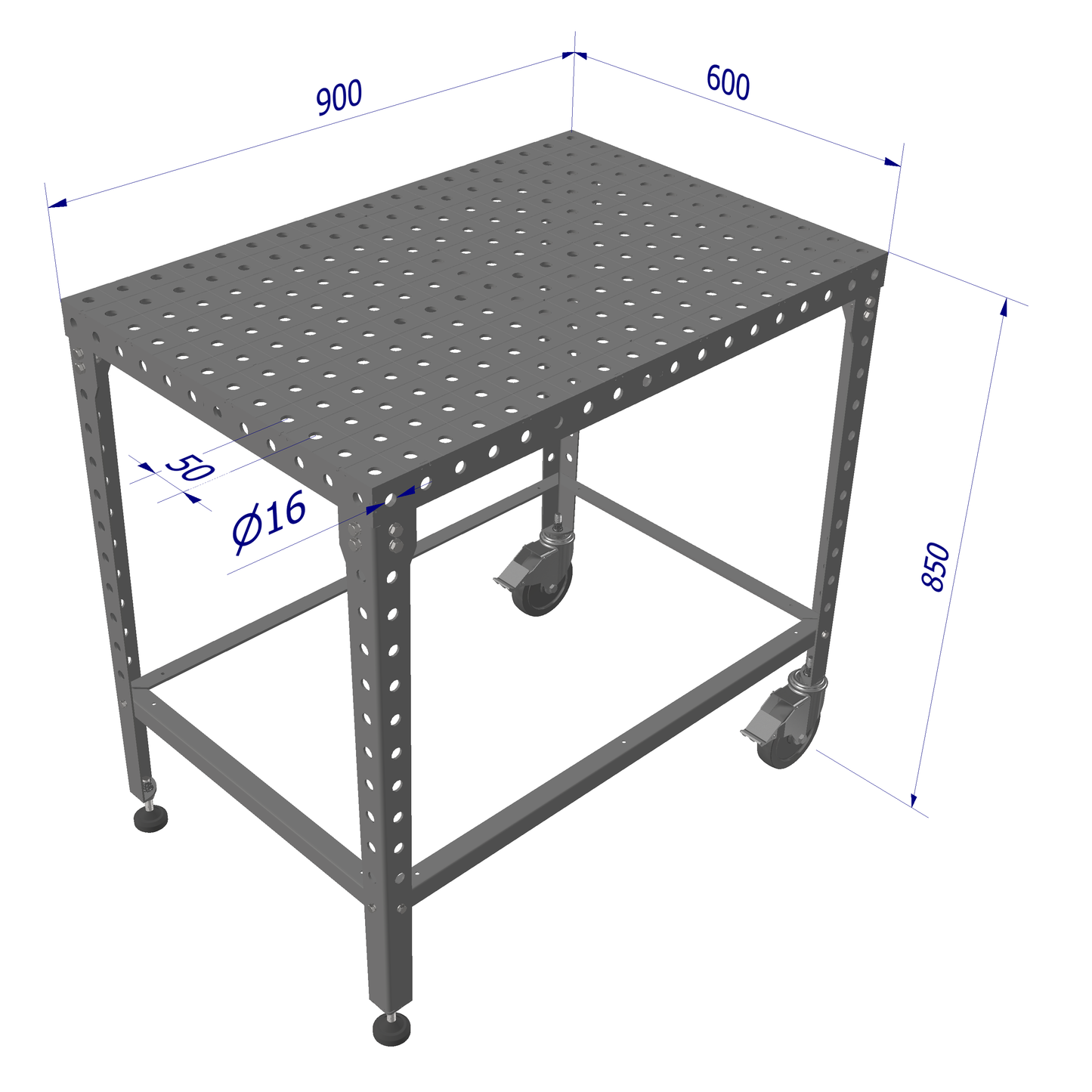 Monipuolinen Työpenkki Umetalli HobbyPlat 3D kaksipyöräinen