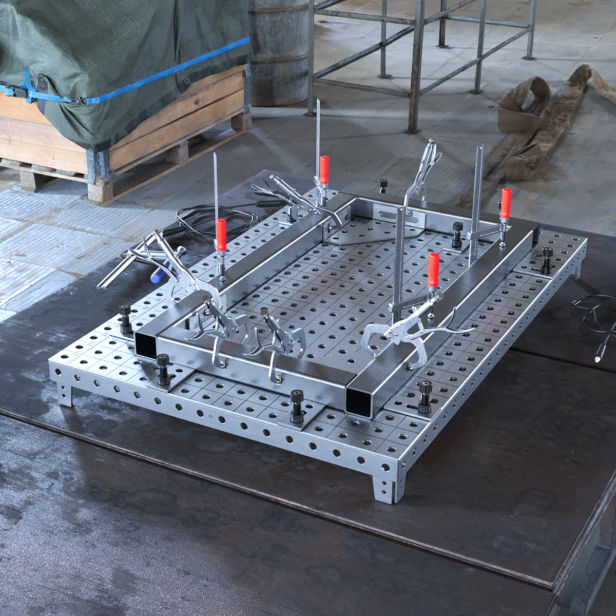 Welding Table Top MasterPlat MAX 1200x800 with Corner Brackets